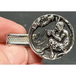 Vintage PAN Silver Tone Tie Tack Mythology Half Man Half goat Figure